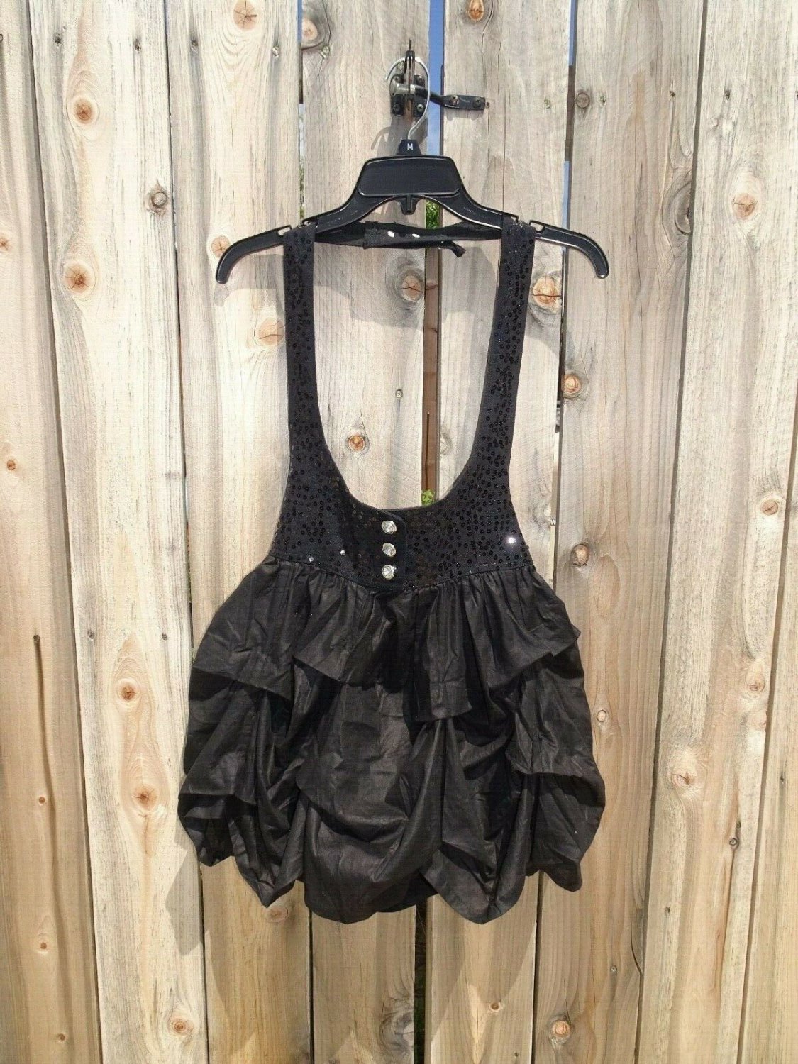 AVEC Overall Halter Sequin Dress Black s