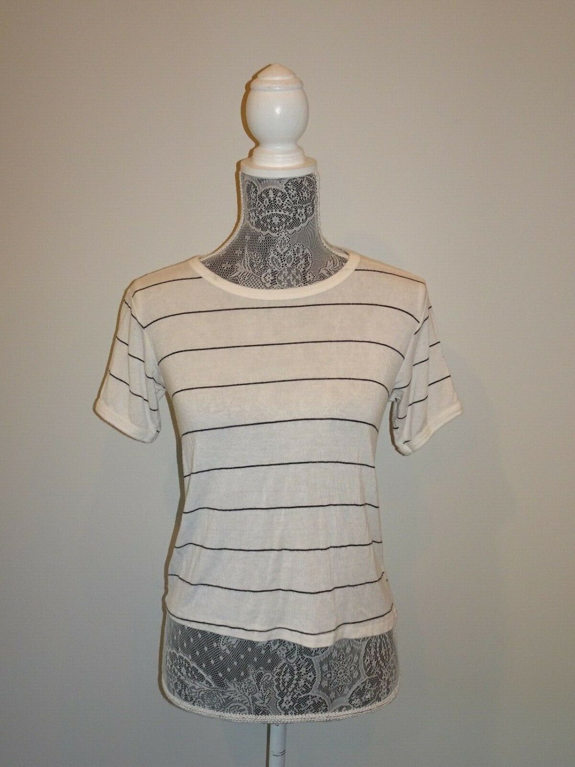 John Gault BRANDY MELVILLE WHITE STRIPED TEE TSHIRT OS