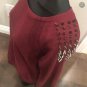 Cotton Candy Maroon Spike Shoulder Sweatshirt M