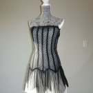 Strapless Tafetta Layered Bottom Dress Black S