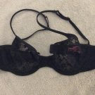 victoria secret PINK Black sheer lace Bra 34B