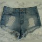 H&M Divided DESTROYED BLUE DENIM JEAN SHORTS Sz 6