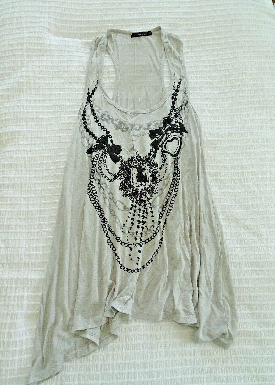Soprano BOWS & CHAINS Grey TENT TANK TOP S