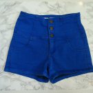Foreign Exchange BRIGHT BLUE JEAN Button SHORTS S