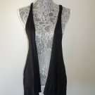 black long open vest Top Black