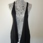 black long open vest Top Black