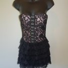 Toska TIERED LACE DRESS S black / Pink