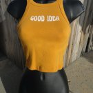 F21 GOOD IDEA Crop Top Tank S Mustard Gold