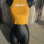 F21 GOOD IDEA Crop Top Tank S Mustard Gold