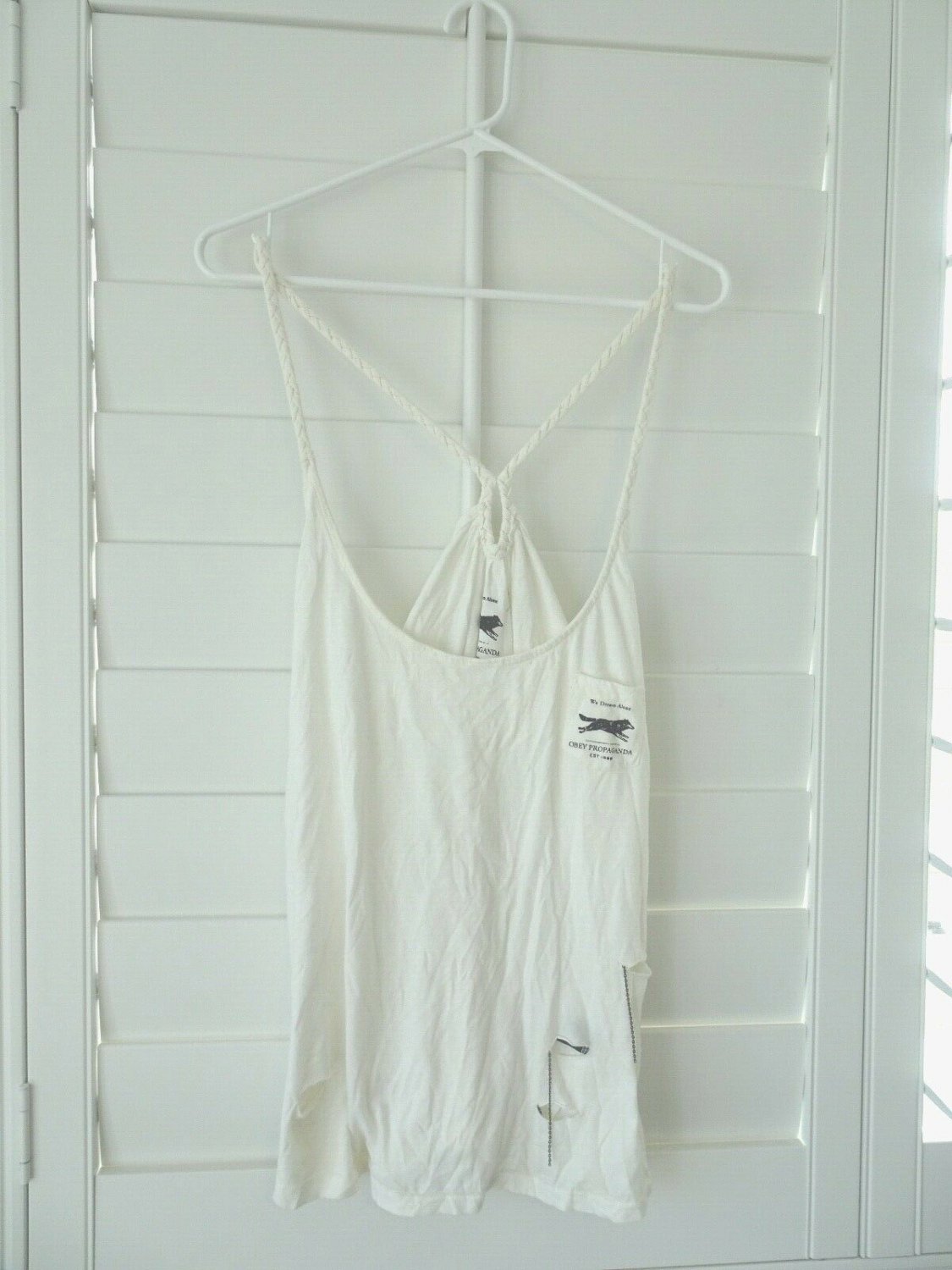 Obey Propaganda WHITE OVERSIZED HALTER TEE t shirt We Dream Alone