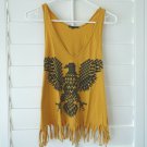 Truly Madly Deeply AZTEC FRINGE TANK TOP Boho Festival Tribal indie Retro Vtg