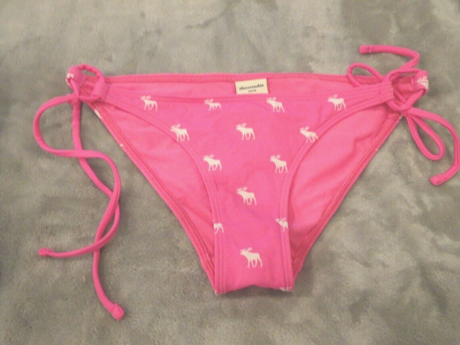A&F ABERCROMBIE SWIM bikini bottom PINK MOOSE SIGNIA Youth sz L