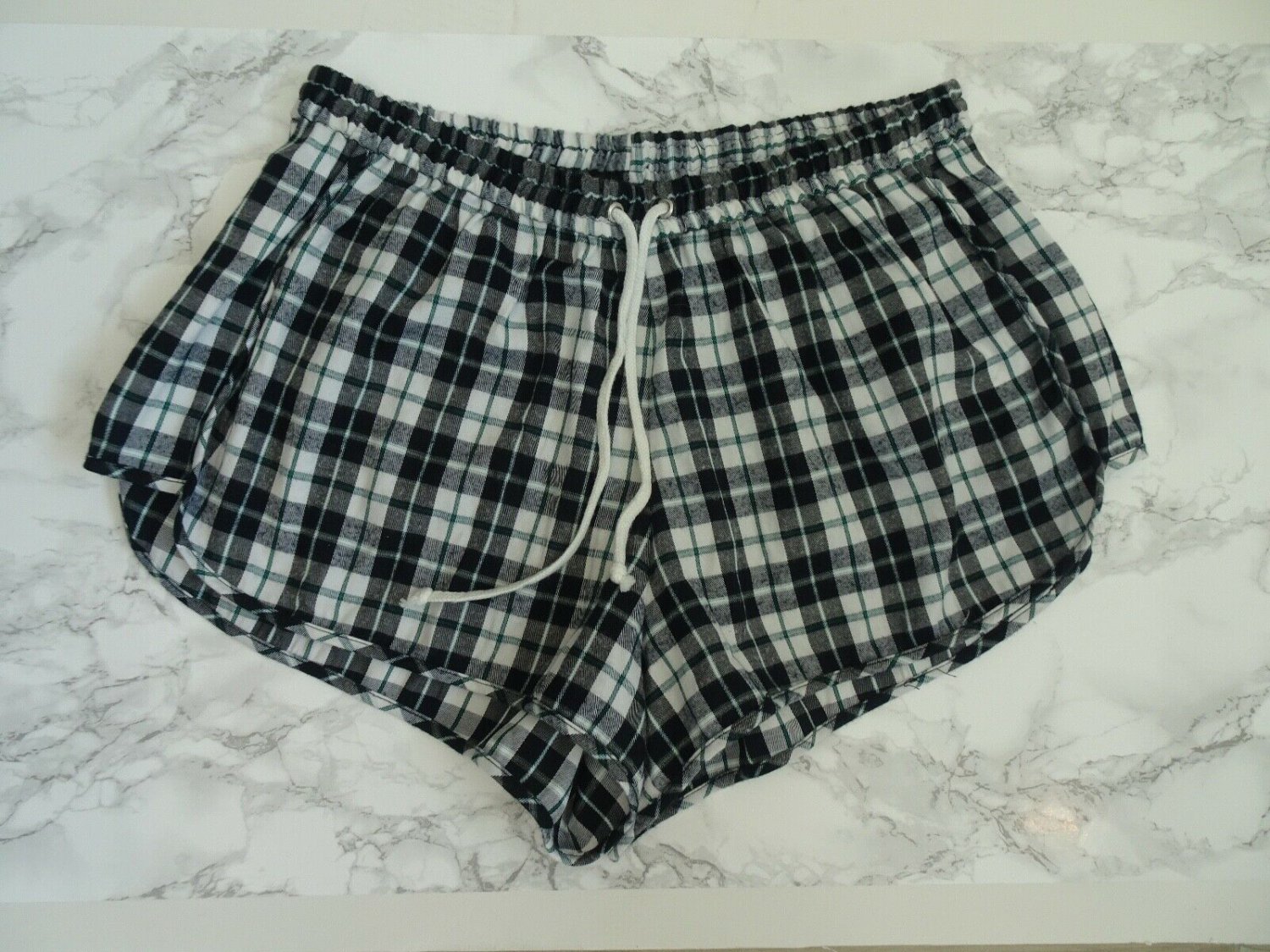 The Fifth Plaid Drawstring Shorts  S