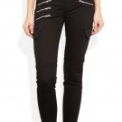 JBRAND BLACK CARGO MID RISE ZIPPER JEANS