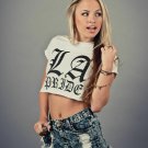 LA PRIDE Crop tee t-shirt WHITE M Show Some Pride LA