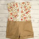 Floral Tan Romper SZ S