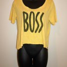 Vintage MATRIX BOSS CROPPED TEE t-shirt S Yellow