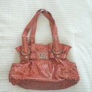 Kathy Van Zeeland Salmon pink Faux snakeSkin purse