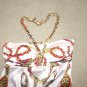 CACHE Gold Chain SILK HALTER CAMI BABYDOLL TOP S