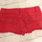 FOREVER RED DENIM SHORTS SZ 24