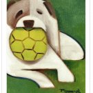 Dog With Ball Dogs Geometric Wall Art Decor Gift Modern Contemporary Animal