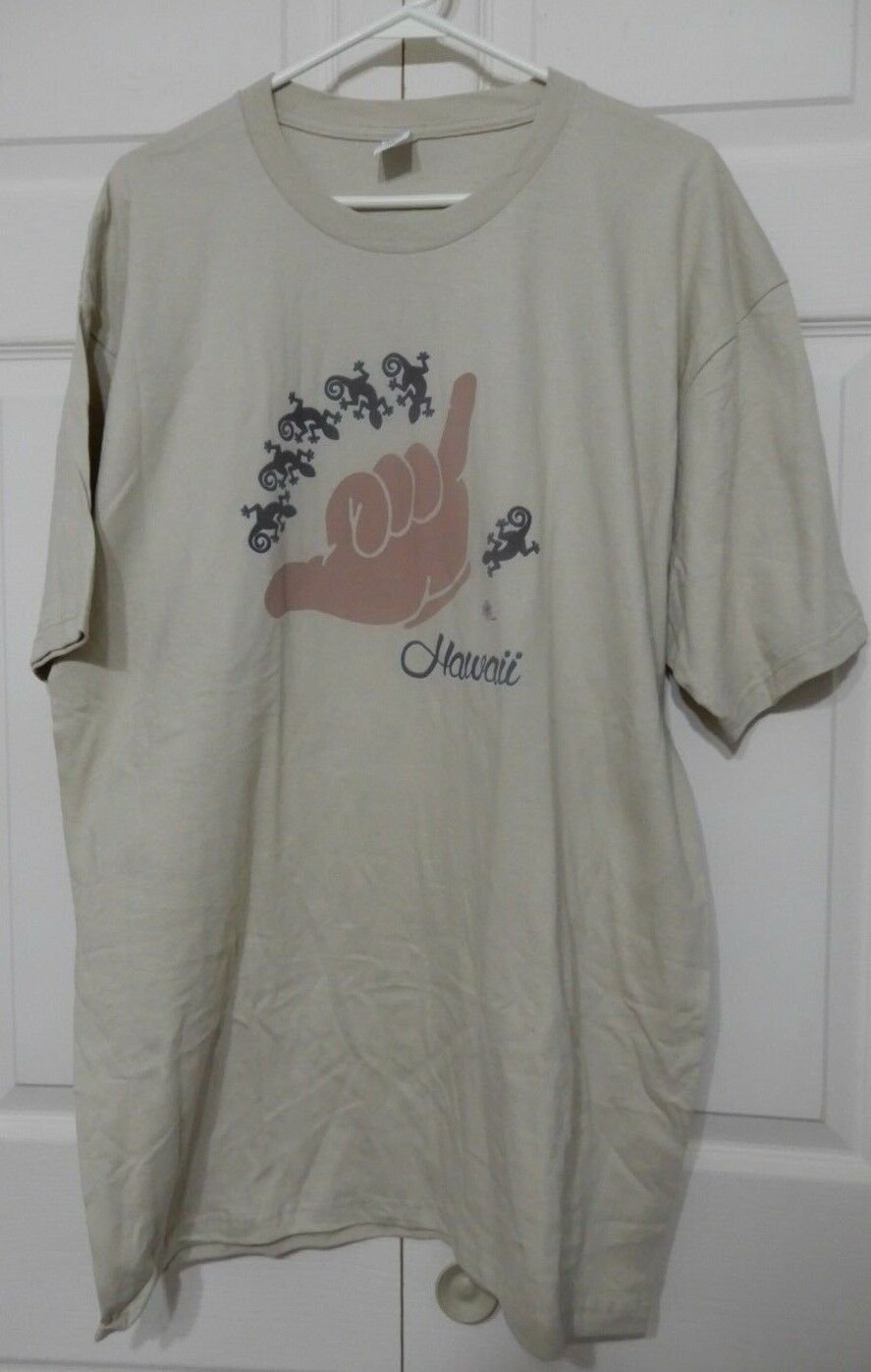 Optima Cotton Wear Silver Men's TShirt Size XL Hawaii Short Sleeve