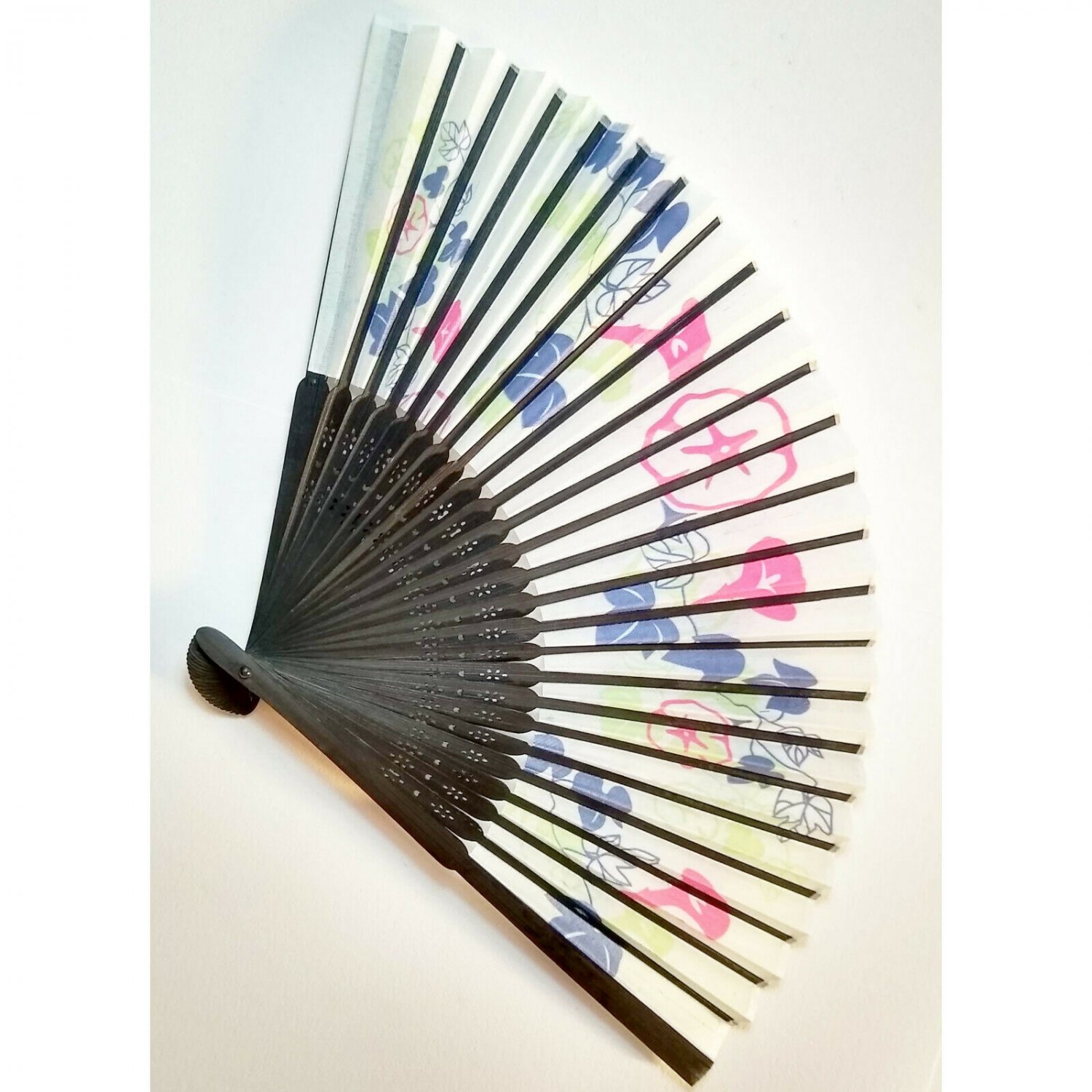 Bamboo Folding Fan Sensu Daiso Japan - Antique Design Morning Glory ...