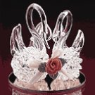 Spun Glass Twin Swans