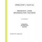 Fresenius 2008H Hemodialysis Dialysis Operation Manual