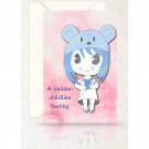 Personalized Hand Drawn Kawaii Mouse Outfit Original Poetry Greeting Card