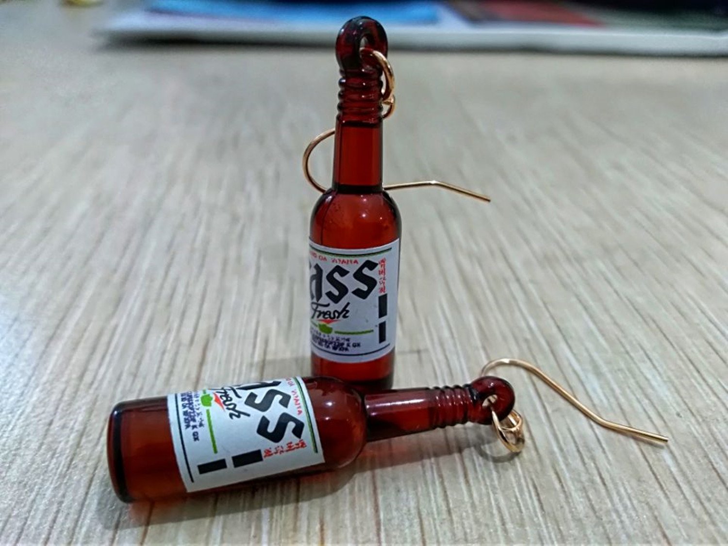 Fashion resin earrings,creative Brown wine bottle earrings for girlfriend and Mother days gift