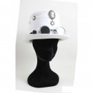 WHITE CYLINDER STEAMPUNK HAT