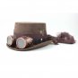 BROWN CYLINDER STEAMPUNK HAT