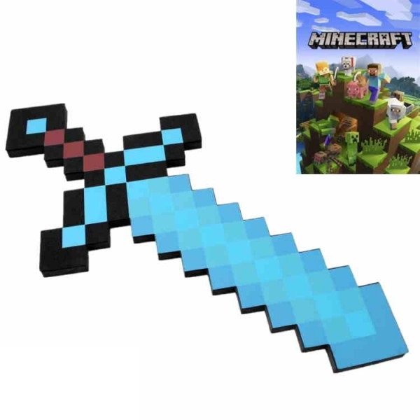 Set Minecraft Blue Diamond Sword and Pickaxe