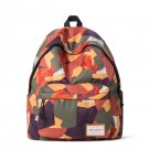 Retro Style Backpack with Eye-Catching Print,Waterproof All Day Bag Zipped Compartment College Bag