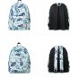 Blue Leaf School Bag with Internal Organizer,Stylish Retro Printed Fabric Schoole Bag Day Bag