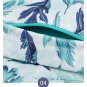 Blue Leaf School Bag with Internal Organizer,Stylish Retro Printed Fabric Schoole Bag Day Bag