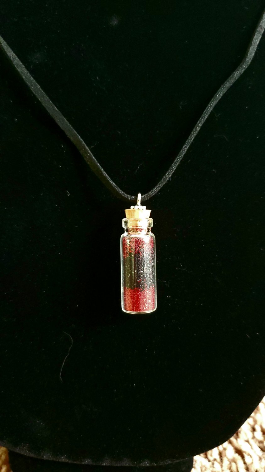 Red and Black Glitter Necklace