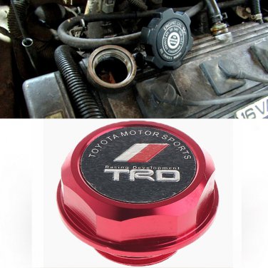 Red TRD Toyota Racing Development Engine Oil Filter Valve Cover Gasket Cap Aluminum 12180-0H012