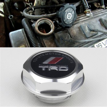 Silver TRD Toyota Racing Development Engine Oil Filter Valve Cover Gasket Cap Aluminum 121800H011