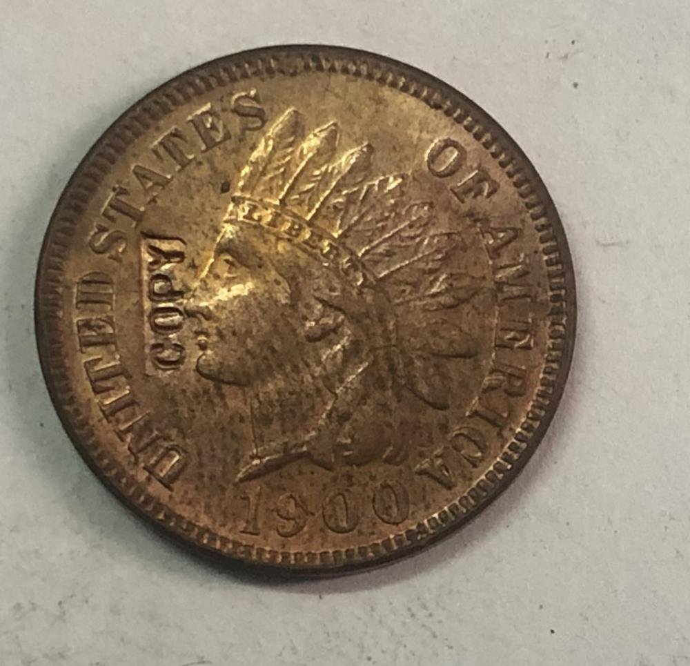 1900 United States "Indian Head One Cent" Copy Coin