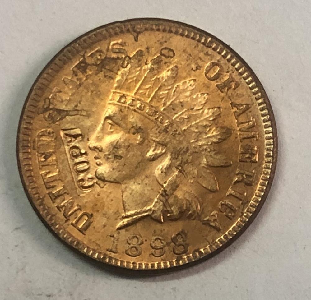 1898 United States "Indian Head One Cent" Copy Coin