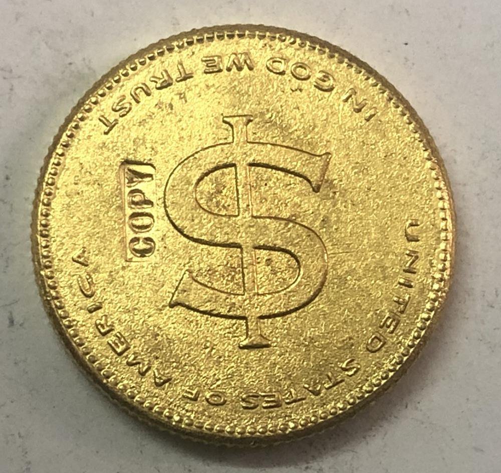 United States $5 Five Dollar Gold Copy Coin  For Collection