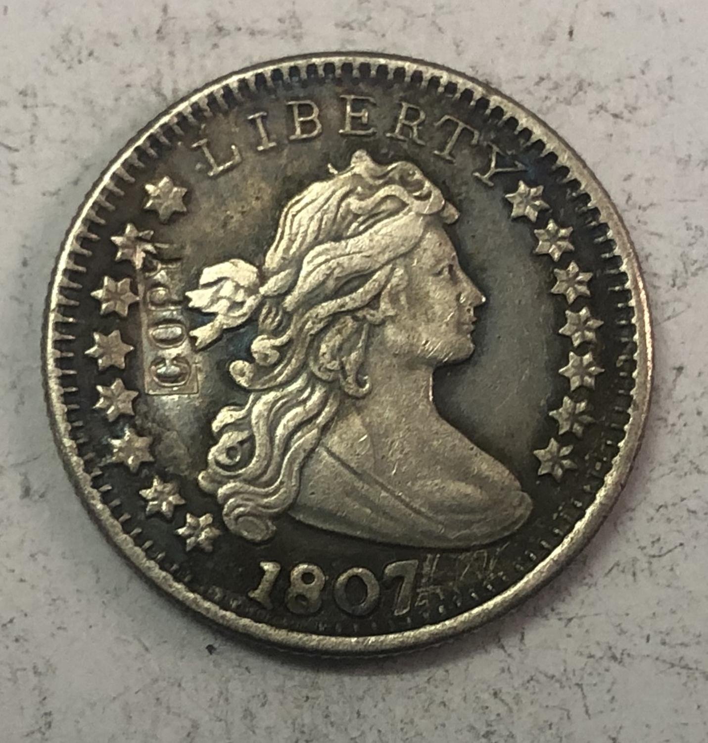 1807	United States 1 Dime "Draped Bust Dime" Heraldic Eagle Copy Coin