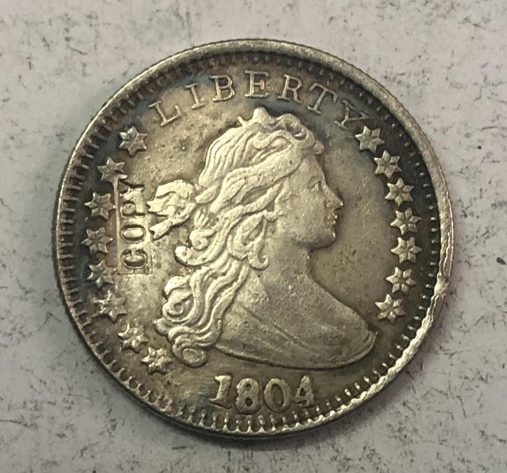 1804	 United States 1 Dime "Draped Bust Dime" Heraldic Eagle Copy Coin