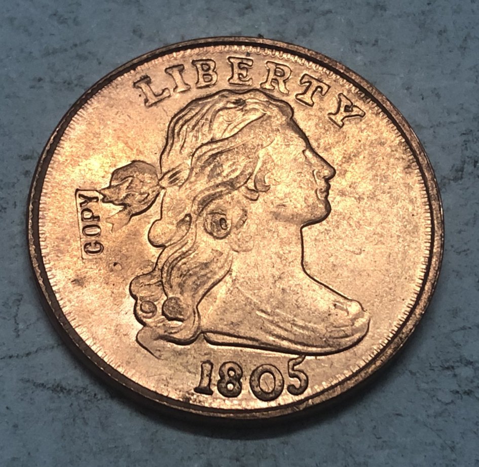 1805 United States Draped Bust Large One Cent Exact Copy Coin