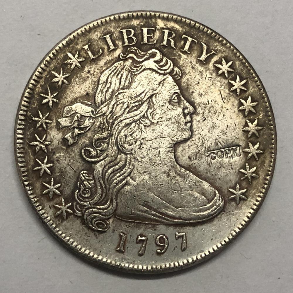 1797 United States Draped Bust One Dollar Plain Eagle Exact Copy Coin