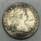 1798 United States Draped Bust One Dollar Silver Plated Exact Copy Coin 1798 United States Draped Bust One Dollar Silver Plated Exact Copy Coin