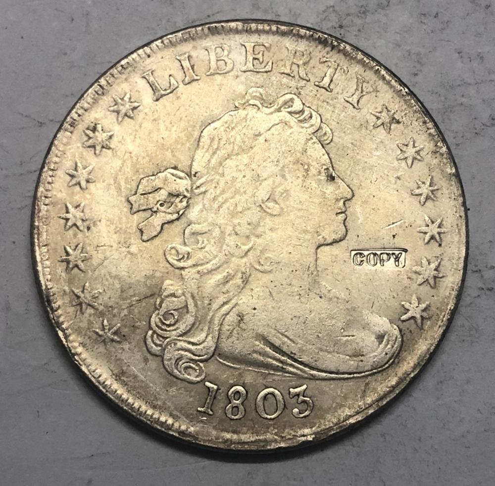 1803 United States Draped Bust One Dollar Plain Eagle Exact Copy Coin