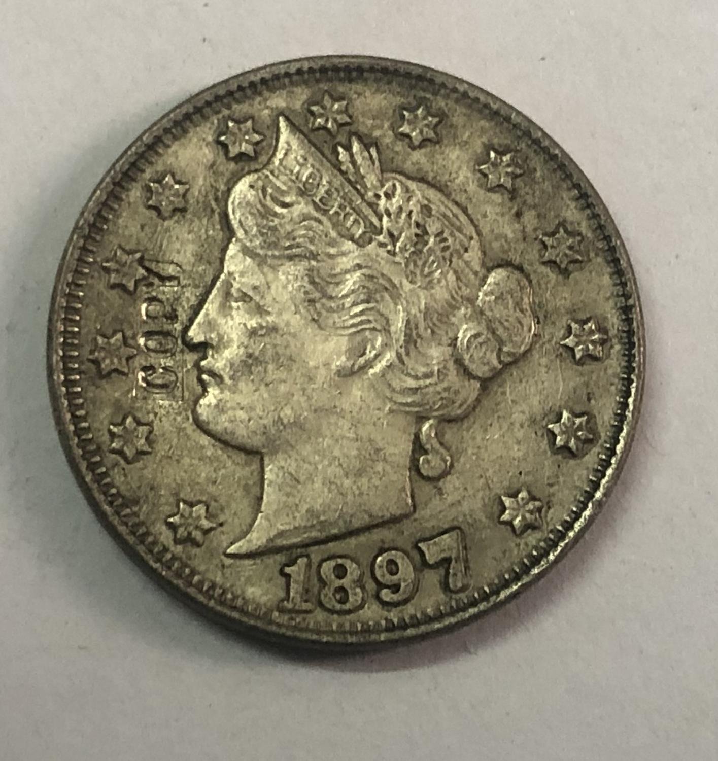 1897 United States V Five Cents Nickel Copy Coin